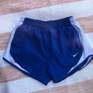 Nike DRI-FIT Shorts Blue & White Mesh Sides Small